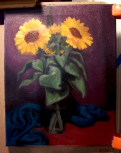Sunflowers. Swalton. In progress